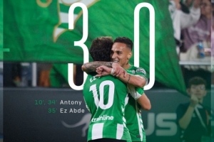 2射1传主宰球场！安东尼当选贝蒂斯vs马洛卡全场最佳球员